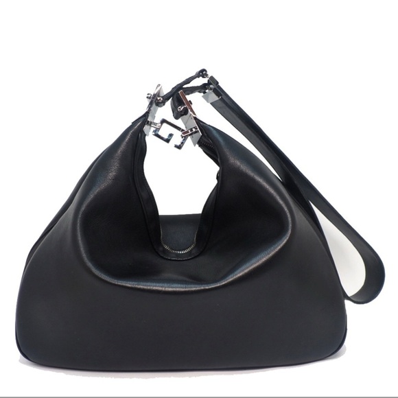 GUCCI Tom Ford Black Calf Vintage Attache Adjustable Hobo Shoulder Bag - Picture 1 of 16